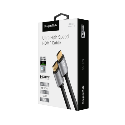 Kabelis HDMI-HDMI 2.1 8K 0.9 m Kruger&Matz-Kabeliai HDMI / HDMI