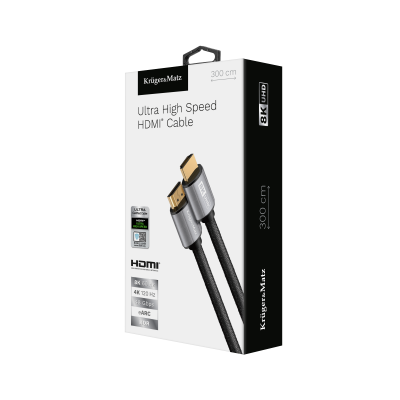 Kabelis HDMI-HDMI 2.1 8K 3 m Kruger&Matz-Kabeliai HDMI / HDMI