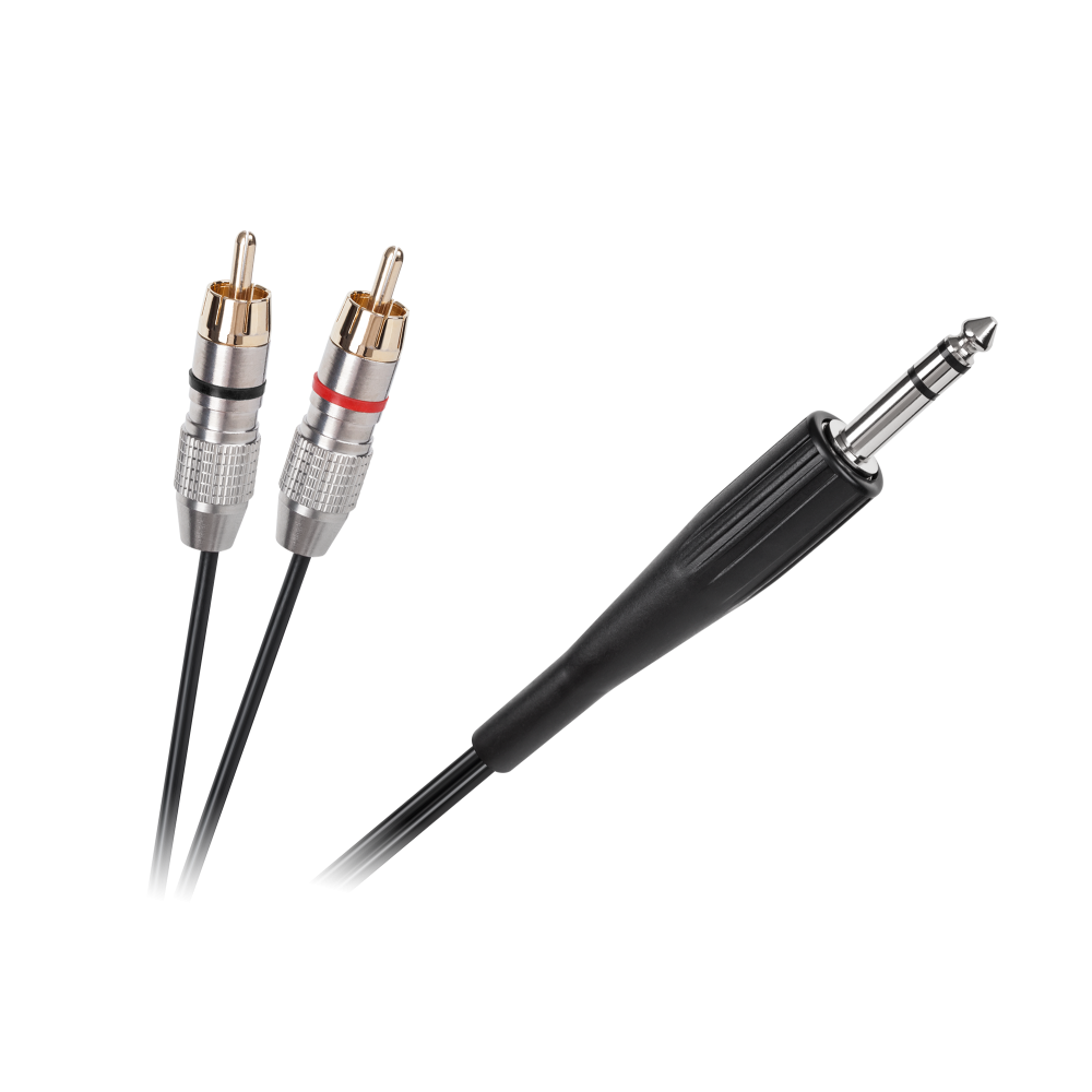 JACK 6.3 mono kabelis - 2RCA 1,8 m-Kabeliai RCA