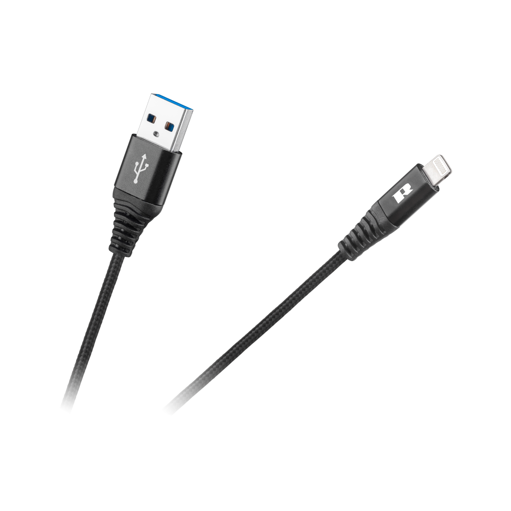 USB laidas - Lightning REBEL 100 cm juodas-Pagrindinis