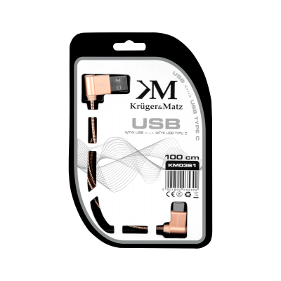 USB laidas - kampinis C tipo kištukas 1m 3A