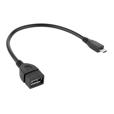 USB kabelio lizdas A - "micro USB" 20 cm OTG