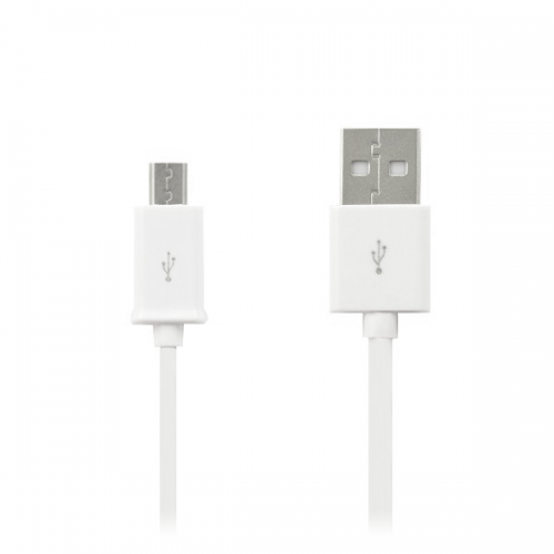 USB laido kištukas - microUSB kištukas baltos