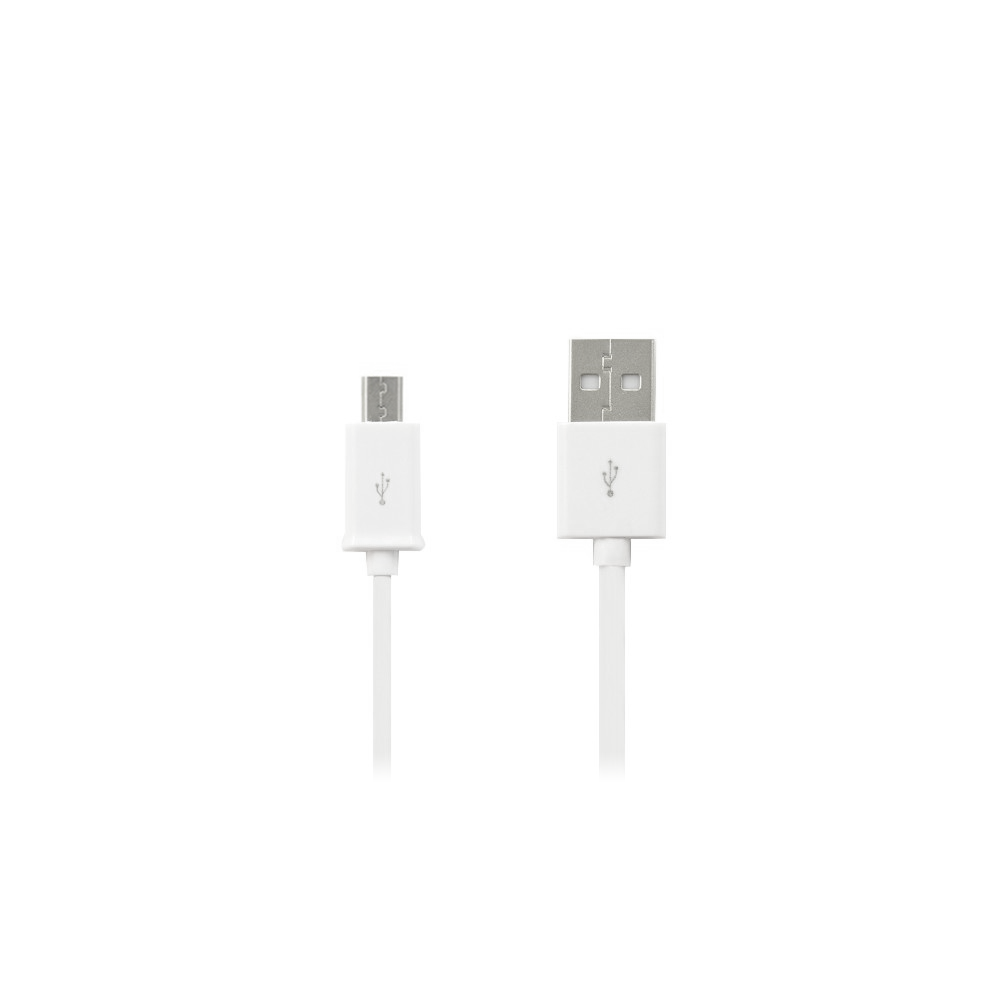 USB laido kištukas - microUSB kištukas baltos