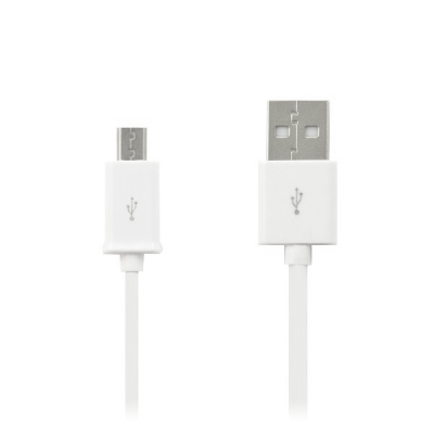 USB laido kištukas - microUSB kištukas baltos