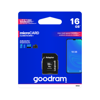 "MicroSD" atminties kortelė 16 GB UHS-Ir "Goodram" su