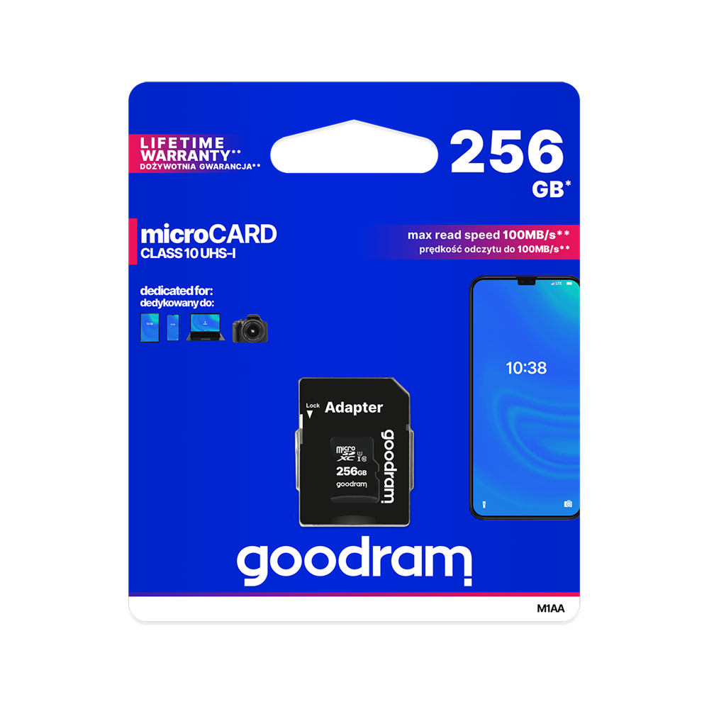 "MicroSD" atminties kortelė 256GB UHS-Ir "Goodram" su