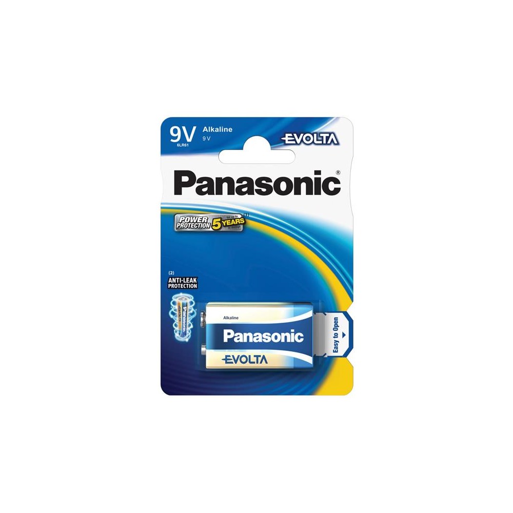 Akumuliatorius 6F22 (9 V) šarminis PANASONIC Evolta 6LR61