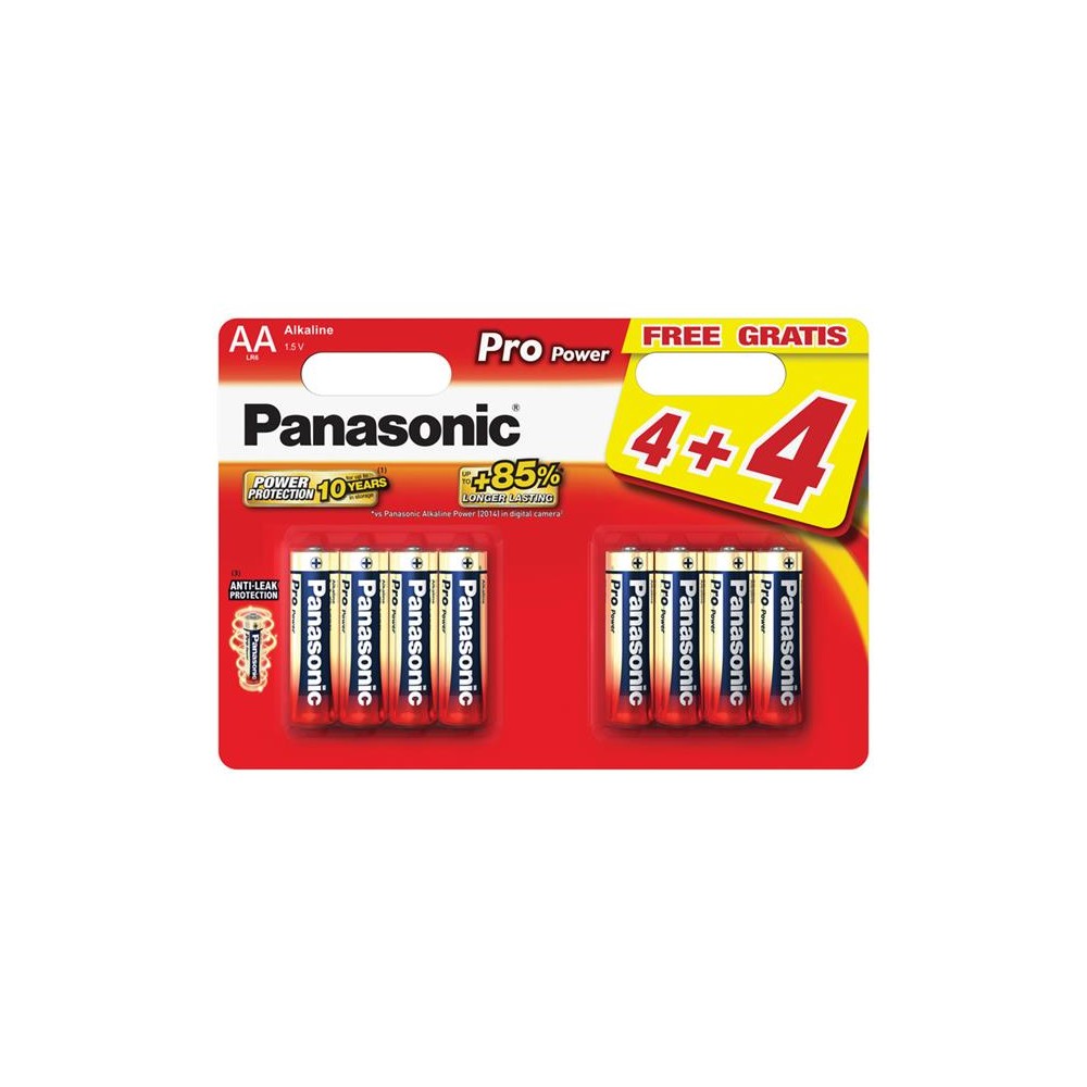 AA (R6) šarminė baterija PANASONIC Pro Power LR6 8BP-Šarminės