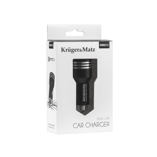 Kruger&Matz 2xUSB 4800mA automobilinis įkroviklis su Quick