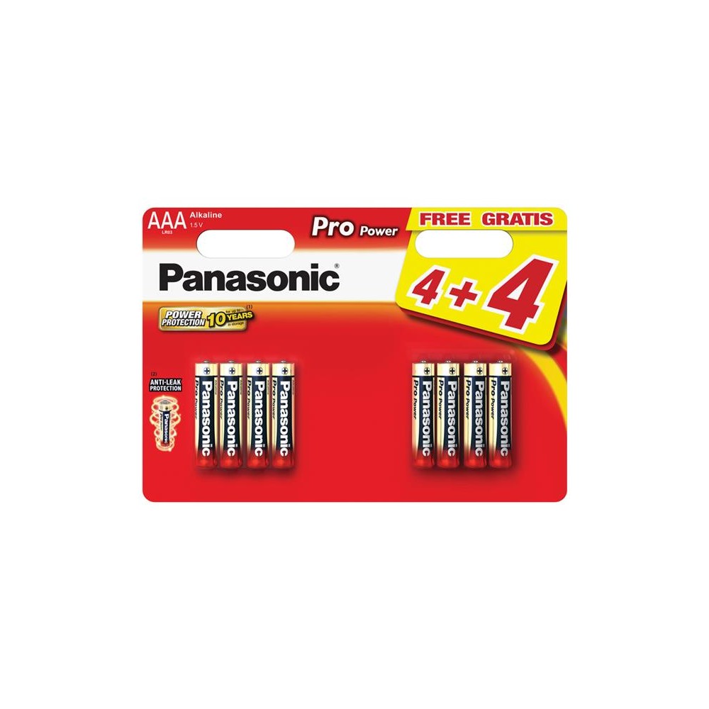 AAA (R03) šarminė baterija PANASONIC Pro Power 8BP-Šarminės