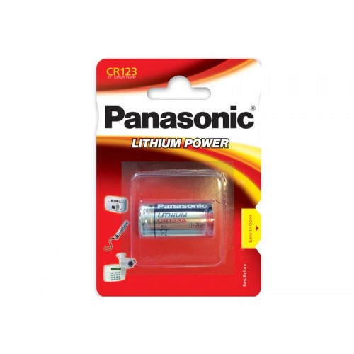 Baterija CR123 PANASONIC ličio 1BP-CR LR A23 27A baterijos