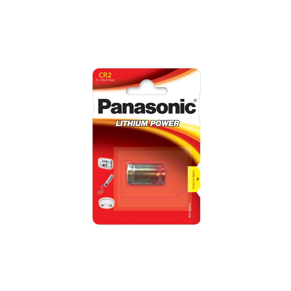 Baterija CR2 PANASONIC ličio 1BP-CR LR A23 27A baterijos Baterija CR2 PANASONIC ličio 1BP-CR LR A23 27A baterijos