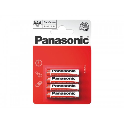 Baterija AAA (R03) Zn-Cl PANASONIC Raudonasis 4BP-ZnCl baterijos