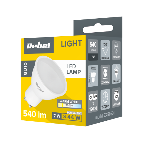 LED "Rebel" lempa 7W GU10, 3000K, 230V-LED lemputės
