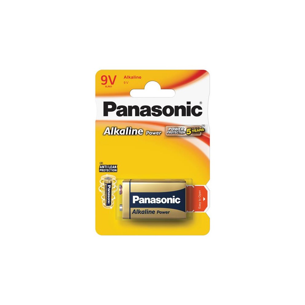 Akumuliatorius 6F22 (9 V) šarminis PANASONIC Power alk 6LR61