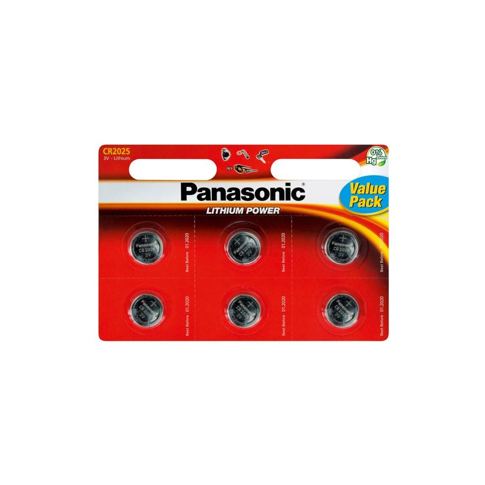 Baterija CR2025 PANASONIC ličio 6BP-Tabletės baterijos Baterija CR2025 PANASONIC ličio 6BP-Tabletės baterijos