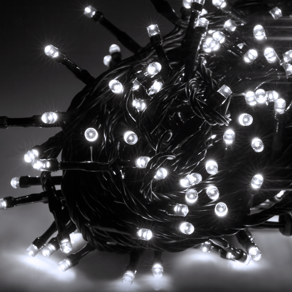"Led Rebel" Kalėdų eglutės žibintai 10 m, šaltai balta, su
