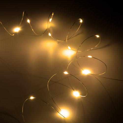Kalėdų žibintai - 50 mini LED lempučių - šiltai