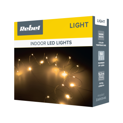 Kalėdų žibintai - 50 mini LED lempučių - šiltai