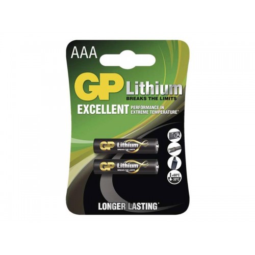 Ličio baterija AAA R03 1,5 V GP 2vnt-Ličio baterijos