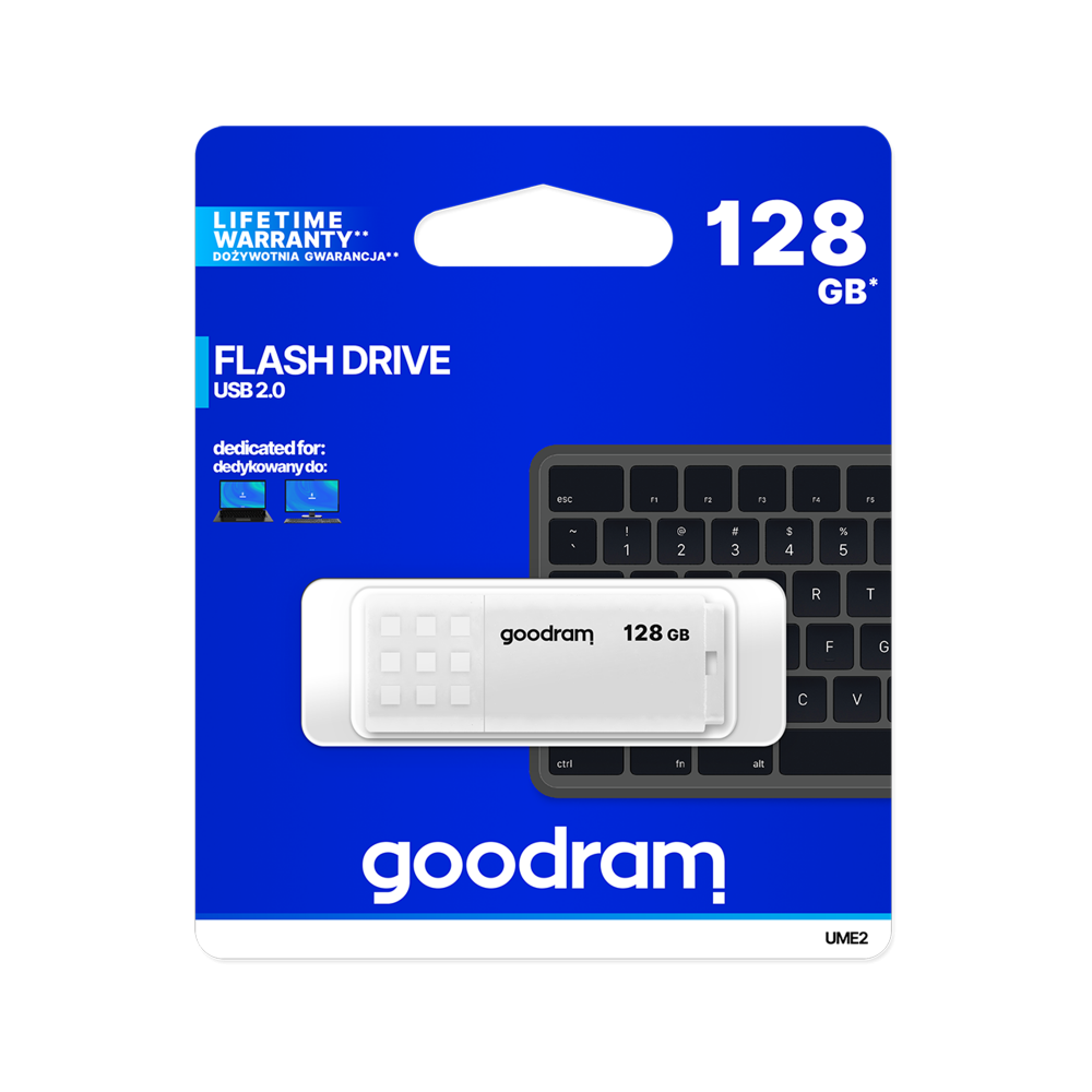 "Goodram" USB 2.0 atmintinė 128 GB, balta-USB atmintukai