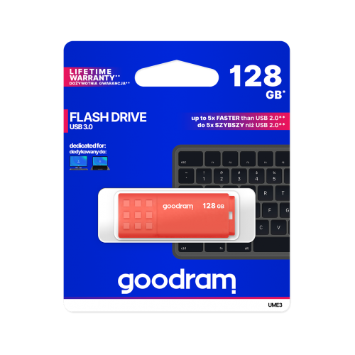 "Goodram" USB 3.0 atmintinė 128 GB oranžinė-USB atmintukai