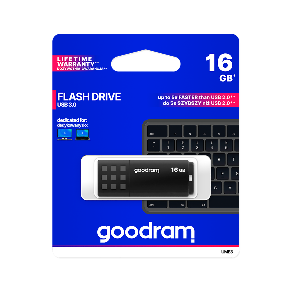 "Goodram" USB 3.0 atmintinė 16 GB, juoda-USB atmintukai