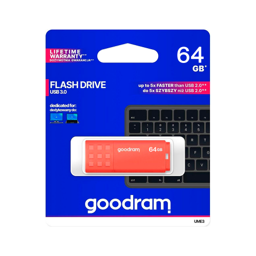 "Goodram" USB 3.0 atmintinė 64 GB oranžinė-USB atmintukai