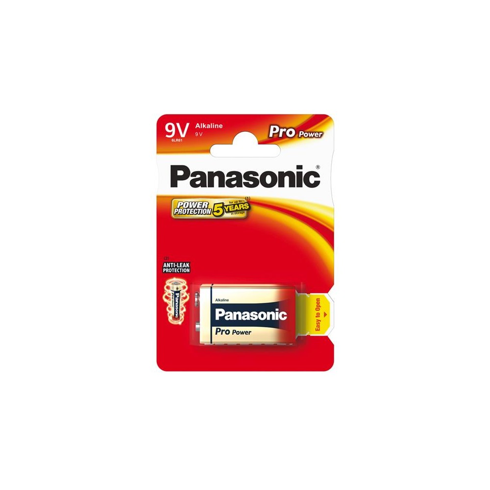 Akumuliatorius 6F22 (9 V) šarminis PANASONIC Pro Power 6LR61