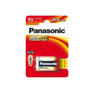 Akumuliatorius 6F22 (9 V) šarminis PANASONIC Pro Power 6LR61