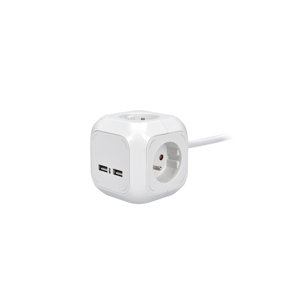 Prailginimo laidas 4 lizdai 2 m SOLIGHT PP145USB