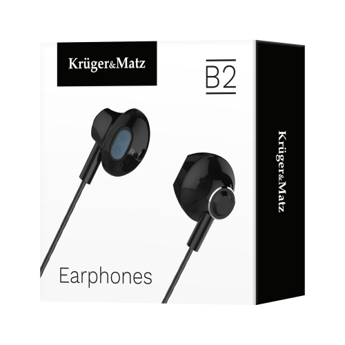 Kruger&Matz B2 ausinės į ausis su mikrofonu juodos