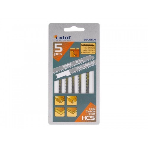 Pjūklelis 5vnt. 75x2,5 mm EXTOL PREMIUM 8805503-Siaurapjūklių
