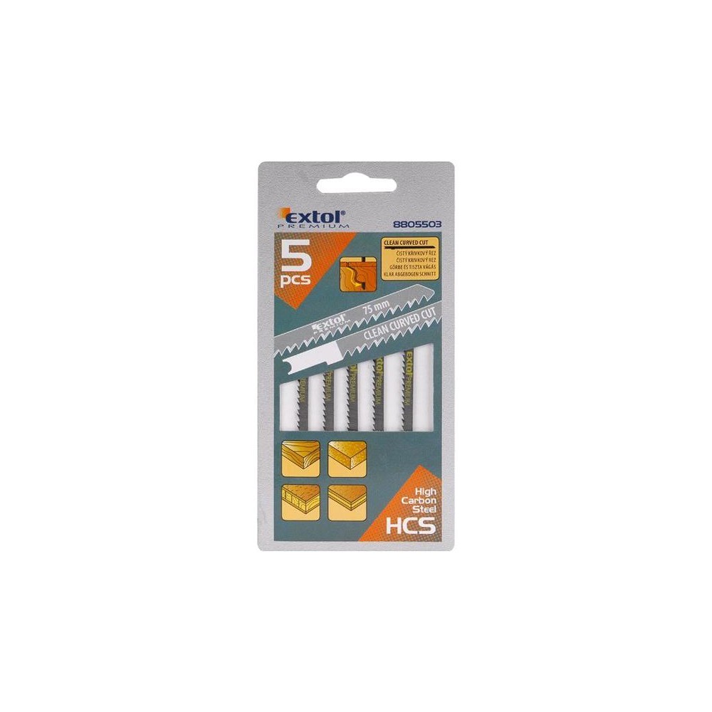Pjūklelis 5vnt. 75x2,5 mm EXTOL PREMIUM 8805503-Siaurapjūklių
