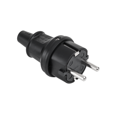 Vokiško tipo kištukas 16A/250V- IP44 (juoda guma)