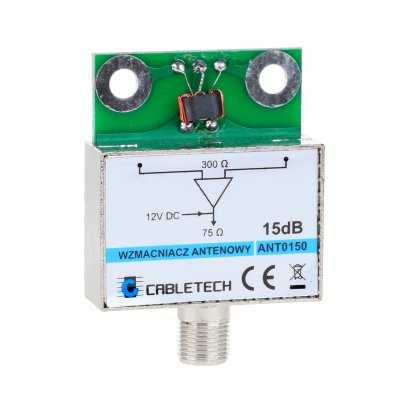 Ekranuotas antenos stiprintuvas 15dB Cabletech-Pagrindinis