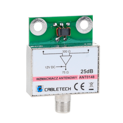 Ekranuotas antenos stiprintuvas 25dB Cabletech-Pagrindinis