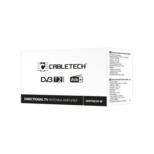 "Cabletech" kryptinės TV antenos stiprintuvas ir maitinimo
