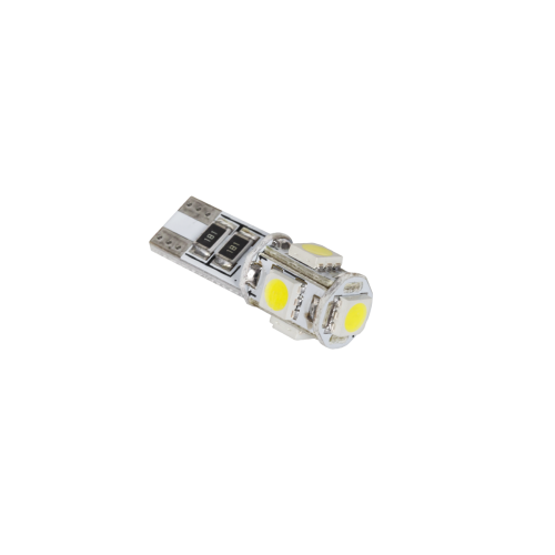 T10 LED automobilinė lemputė (Canbus) - 5x SMD5050, baltos