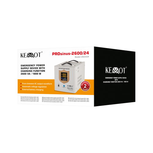 Nepertraukiamo maitinimo šaltinis KEMOT PROsinus-2600/24 grynos