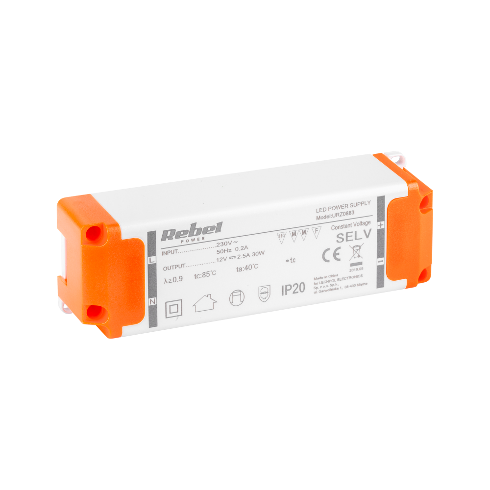 Maitinimo šaltinis REBEL 12V 2,5A (YSL36-1202500) 30 W max.-LED Maitinimo šaltinis REBEL 12V 2,5A (YSL36-1202500) 30 W max.-LED