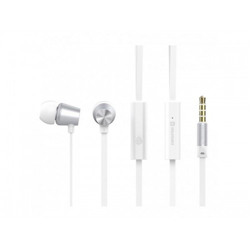 Ausinės SWISSTEN EARBUDS DYNAMIC YS500 silver/white-Į ausį