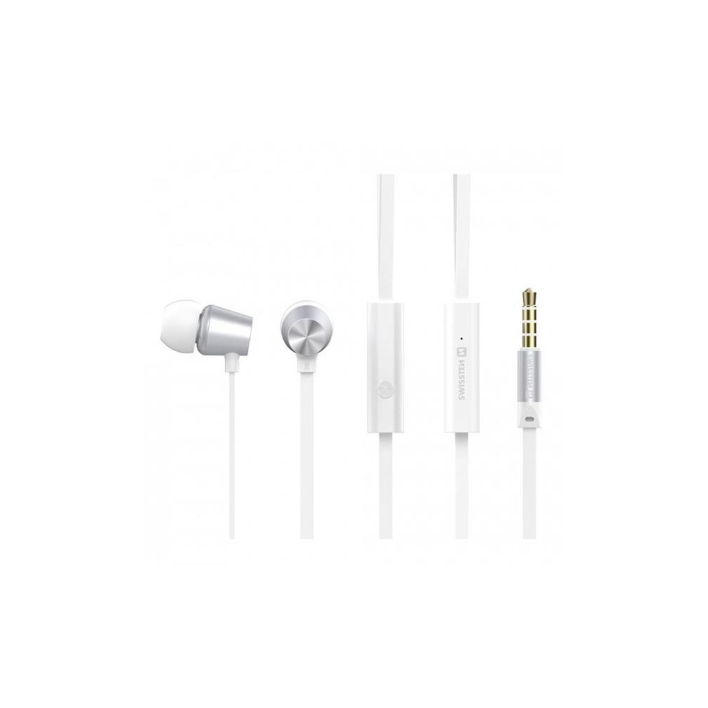 Ausinės SWISSTEN EARBUDS DYNAMIC YS500 silver/white-Į ausį