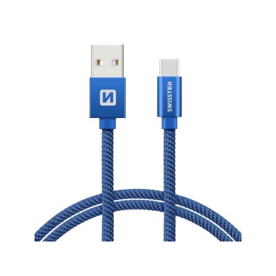 Kabelis SWISSTEN USB/USB-C 1,2 m mėlynos spalvos-Duomenų ir