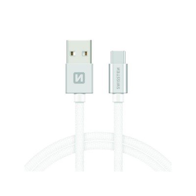 Kabelis SWISSTEN USB/USB-C 1,2 m sidabrinis-Duomenų ir įkrovimo