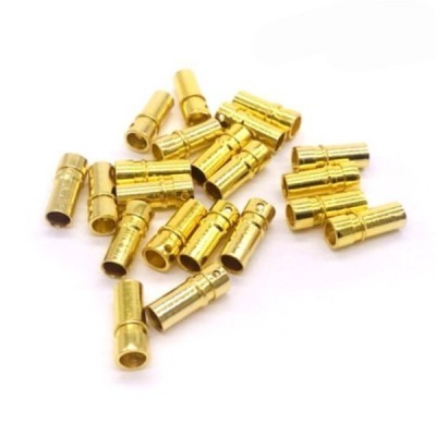 GOLD kištukai - 3,5 mm - pora - auksinės "Banana" tipo jungtys-