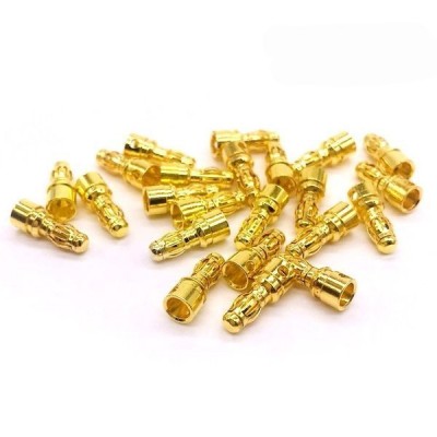 GOLD kištukai - 3,5 mm - pora - auksinės "Banana" tipo jungtys-