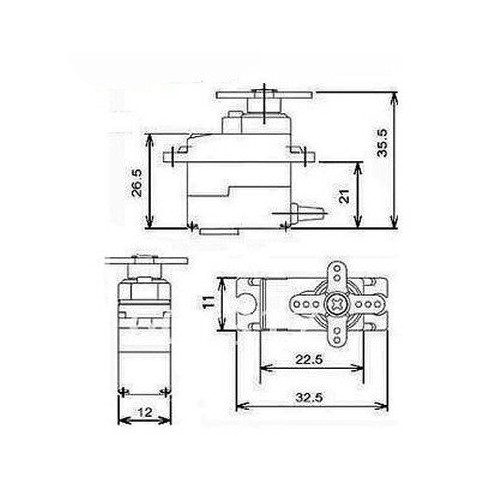 "TowerPro MG" servo-90S - 13g - 1,8 kg/cm - metaliniai