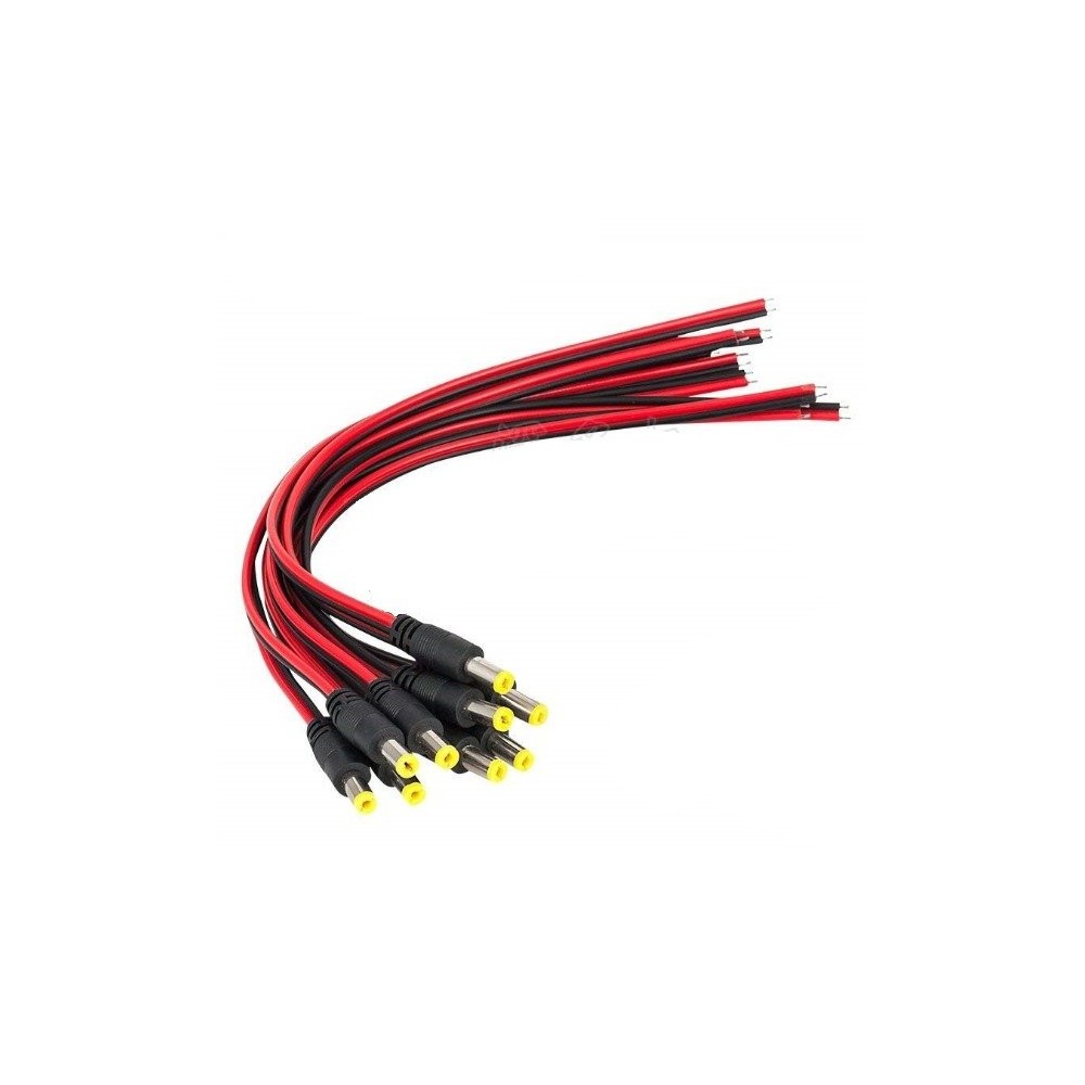 Nuolatinės srovės 5,5/2,1 mm lizdo jungtis su kabeliu - 220 mm